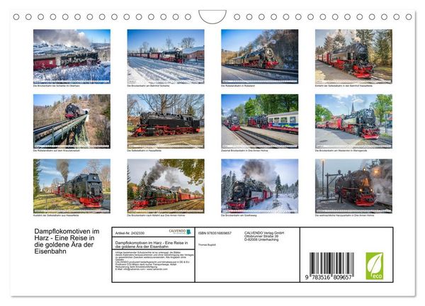 Produktbild: Dampflokomotiven im Harz - Eine Reise in die goldene &Auml;ra der Eisenbahn (Wandkalender 2027 DIN A4 quer), CALVENDO Monatskalender