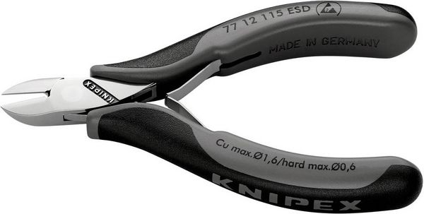 Produktbild: Knipex 77 12 115 ESD ESD Seitenschneider mit Facette 115 mm