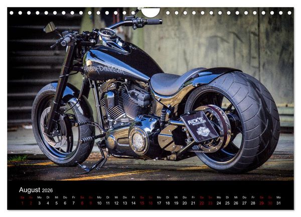 Produktbild: Exklusive Best of Fat Ass Custombike Edition, feinste Harleys mit fettem Hintern (Wandkalender 2026 DIN A4 quer), CALVENDO Monatskalender