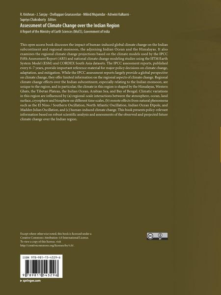 Produktbild: Assessment of Climate Change over the Indian Region