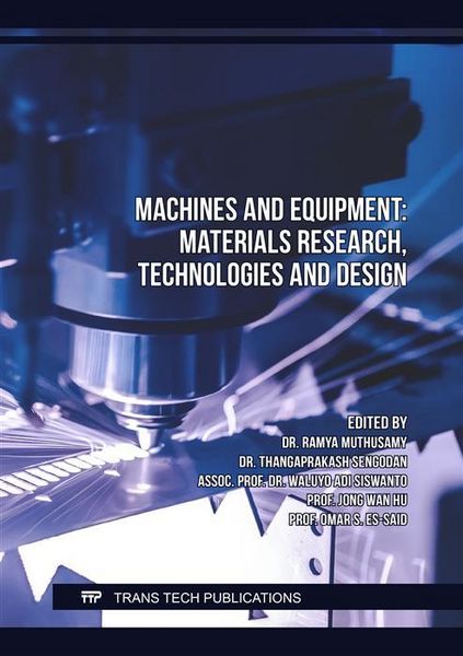 Produktbild: Machines and Equipment: Materials Research, Technologies and Design