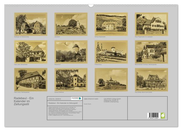Produktbild: Radebeul - Ein Kalender im Zeitungsstil (Wandkalender 2026 DIN A2 quer), CALVENDO Monatskalender