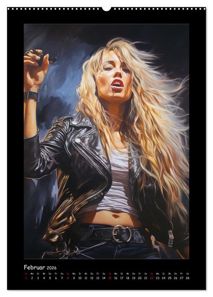 Produktbild: Heavy Metal-Queens. Wilde Rock- und Metal-Girl Paintings (hochwertiger Premium Wandkalender 2026 DIN A2 hoch), Kunstdruck in Hochglanz