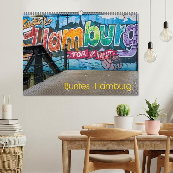 Produktbild: Buntes Hamburg (Wandkalender 2027 DIN A2 quer), CALVENDO Monatskalender