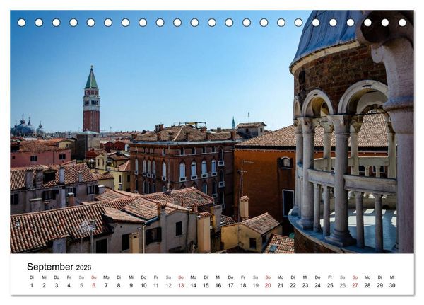 Produktbild: Venedig - Die sch&ouml;nsten Orte (Tischkalender 2026 DIN A5 quer), CALVENDO Monatskalender