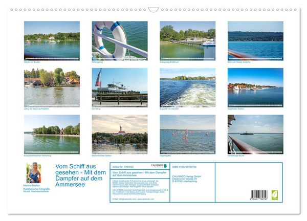 Produktbild: Vom Schiff aus gesehen - Mit dem Dampfer auf dem Ammersee (Wandkalender 2026 DIN A2 quer), CALVENDO Monatskalender