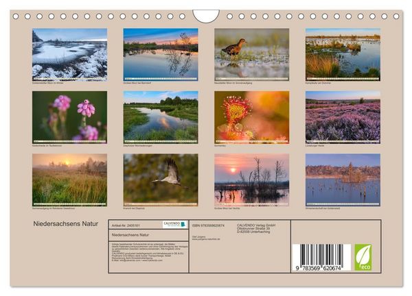 Produktbild: Niedersachsens Natur (Wandkalender 2027 DIN A4 quer), CALVENDO Monatskalender