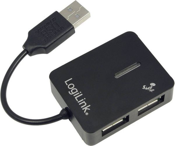 Produktbild: LogiLink UA0139 USB-Hub 4 Port USB-A USB 2.0 480 MBit/s Schwarz UA0139