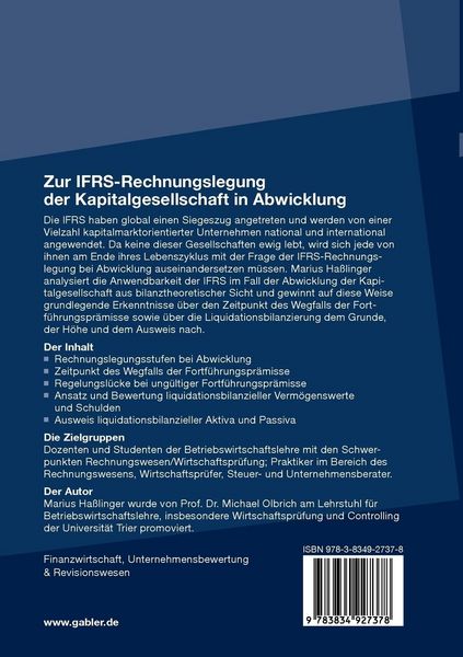 Produktbild: Zur IFRS-Rechnungslegung der Kapitalgesellschaft in Abwicklung