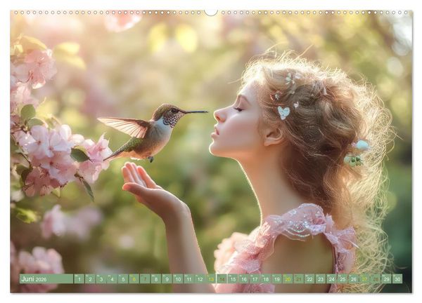 Produktbild: Kolibris - Zauberhafte Fantasiewerke (hochwertiger Premium Wandkalender 2026 DIN A2 quer), Kunstdruck in Hochglanz