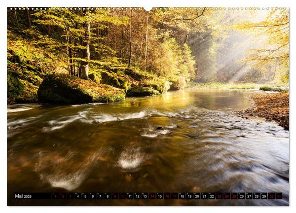 Produktbild: Elbsandsteingebirge: Unterwegs in der S&auml;chsischen und B&ouml;hmischen Schweiz (Wandkalender 2026 DIN A2 quer), CALVENDO Monatskalender