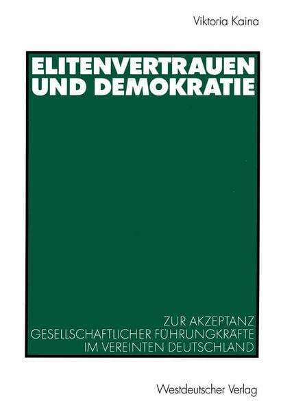 Produktbild: Elitenvertrauen und Demokratie