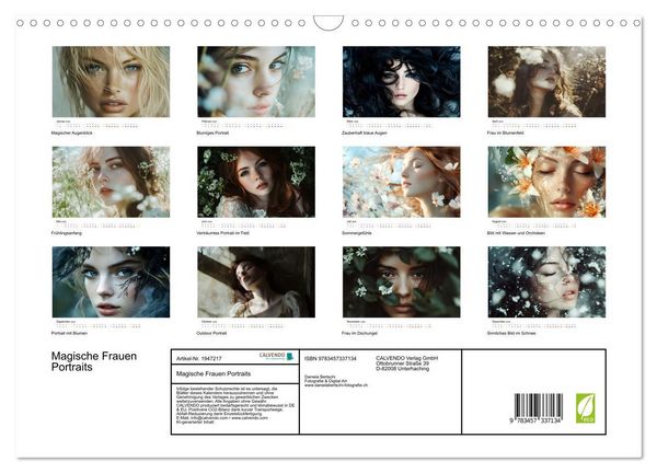 Produktbild: Magische Frauen Portraits (Wandkalender 2026 DIN A3 quer), CALVENDO Monatskalender