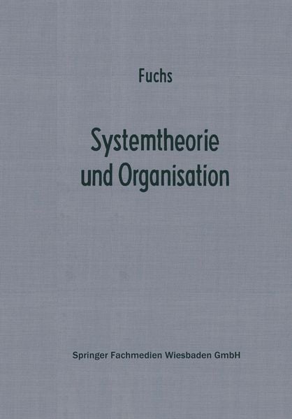 Produktbild: Systemtheorie und Organisation
