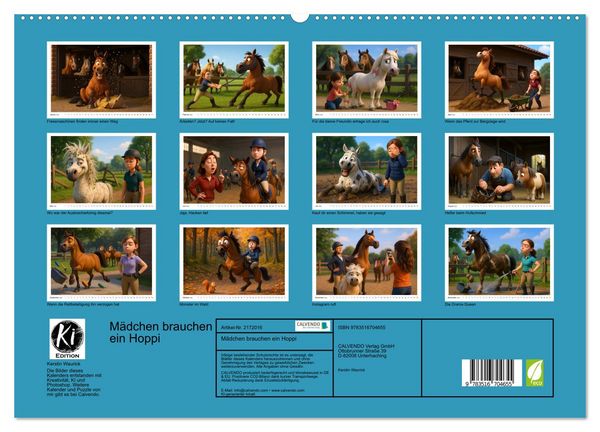 Produktbild: M&auml;dchen brauchen ein Hoppi (hochwertiger Premium Wandkalender 2026 DIN A2 quer), Kunstdruck in Hochglanz