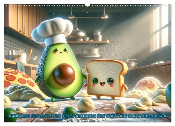 Produktbild: Avocado & Toast - K&uuml;chensp&auml;&szlig;e das ganze Jahr (hochwertiger Premium Wandkalender 2026 DIN A2 quer), Kunstdruck in Hochglanz