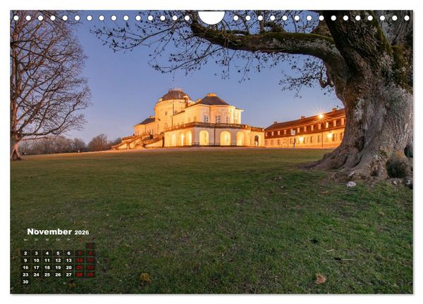 Produktbild: Schloss Solitude bei Tag und bei Nacht (Wandkalender 2026 DIN A4 quer), CALVENDO Monatskalender