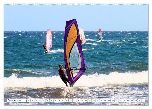 Produktbild: Funsport Windsurfen (hochwertiger Premium Wandkalender 2026 DIN A2 quer), Kunstdruck in Hochglanz