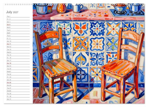 Produktbild: Painted Kitchen Moments - Twelve expressive interiors (Wall Calendar 2027 DIN A2 landscape), CALVENDO 12 Month Wall Calendar