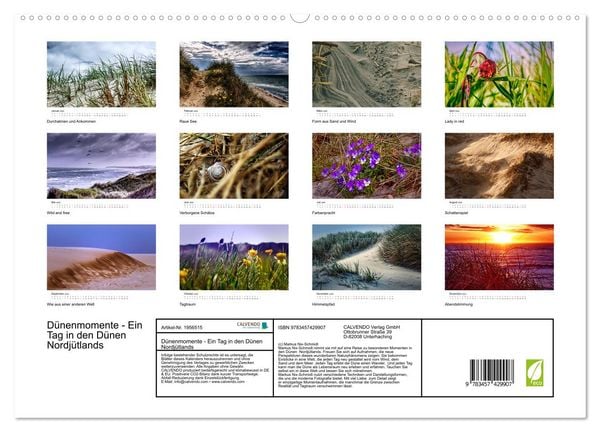 Produktbild: D&uuml;nenmomente - Ein Tag in den D&uuml;nen Nordj&uuml;tlands (hochwertiger Premium Wandkalender 2026 DIN A2 quer), Kunstdruck in Hochglanz