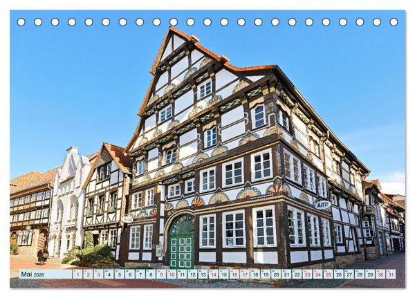 Produktbild: Hameln - Fachwerk und Weserrenaissance (Tischkalender 2026 DIN A5 quer), CALVENDO Monatskalender