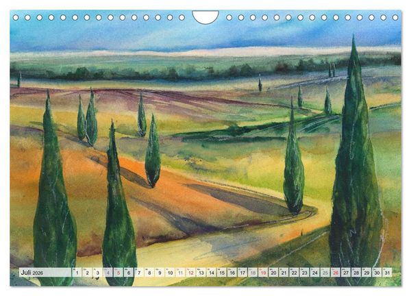 Produktbild: B&auml;ume in Aquarell (Wandkalender 2026 DIN A4 quer), CALVENDO Monatskalender