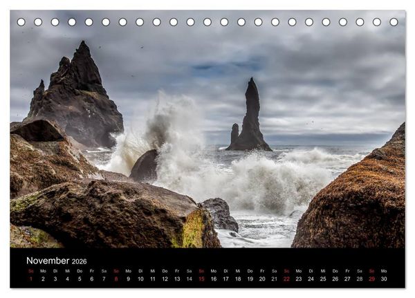 Produktbild: Island &ndash; Wunder aus Wasser (Tischkalender 2026 DIN A5 quer), CALVENDO Monatskalender