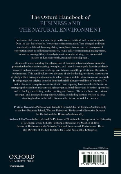 Produktbild: The Oxford Handbook of Business and the Natural Environment