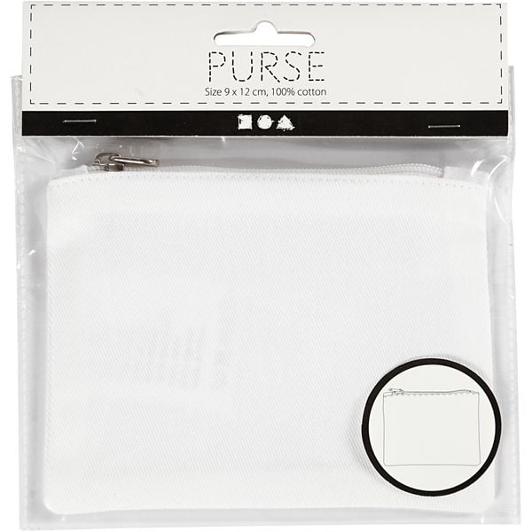 Produktbild: Creativ Company Geldb&ouml;rse/Tasche, Gr&ouml;&szlig;e 9x12 cm, 210 g, Wei&szlig;, 1 Stk
