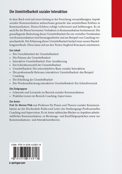 Produktbild: Die Unmittelbarkeit sozialer Interaktion