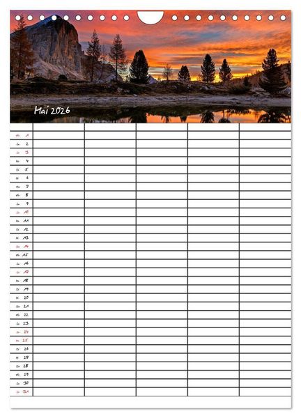 Produktbild: Dein Berge Kalender (Wandkalender 2026 DIN A4 hoch), CALVENDO Monatskalender