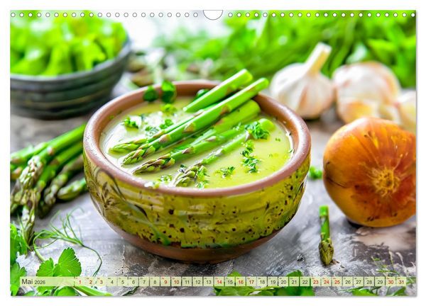Produktbild: Alles Spargel oder was?! - Gerichte rund um den Spargel (Wandkalender 2026 DIN A3 quer), CALVENDO Monatskalender