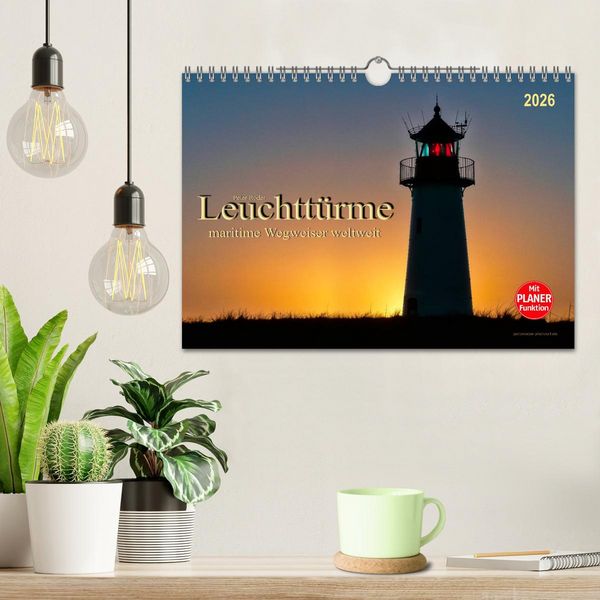 Produktbild: Leuchtt&uuml;rme - maritime Wegweiser weltweit (Wandkalender 2026 DIN A4 quer), CALVENDO Monatskalender