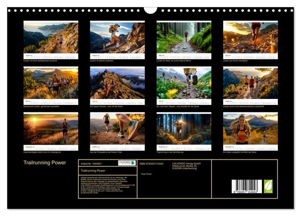 Produktbild: Trailrunning Power (Wandkalender 2026 DIN A3 quer), CALVENDO Monatskalender