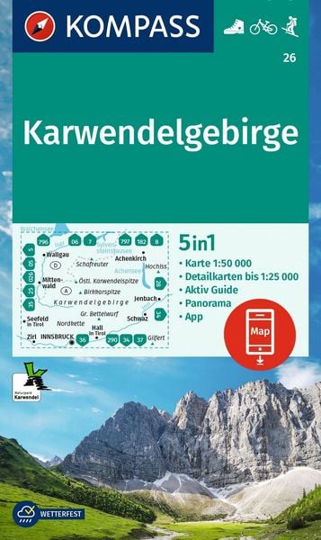 Produktbild: KOMPASS Wanderkarte 26 Karwendelgebirge 1:50.000