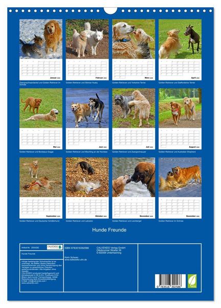 Produktbild: Hunde Freunde (Wandkalender 2026 DIN A3 hoch), CALVENDO Monatskalender
