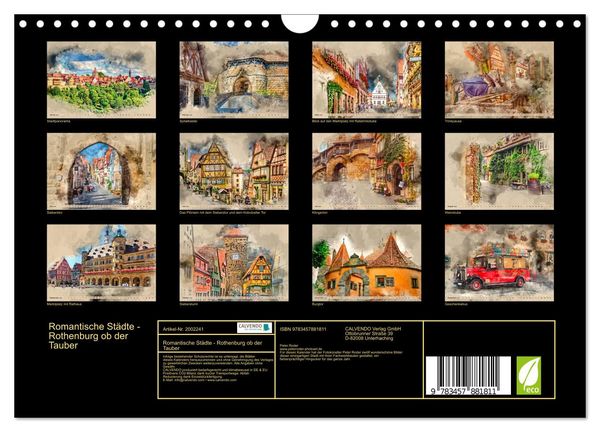 Produktbild: Romantische St&auml;dte - Rothenburg ob der Tauber (Wandkalender 2026 DIN A4 quer), CALVENDO Monatskalender