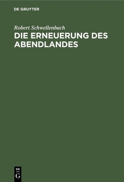 Produktbild: Die Erneuerung des Abendlandes