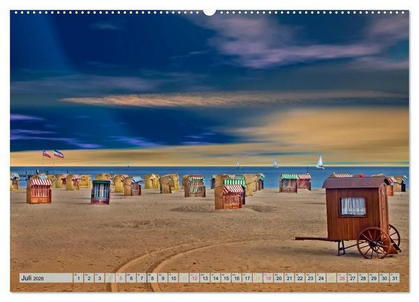 Produktbild: Strandvergn&uuml;gen - an Nordsee und Ostsee (Wandkalender 2026 DIN A2 quer), CALVENDO Monatskalender