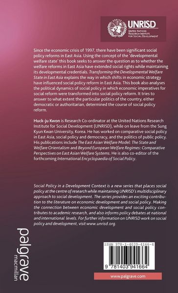Produktbild: Transforming the Developmental Welfare State in East Asia