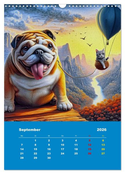 Produktbild: Abenteuer mit Micki und Bullig! (Wandkalender 2026 DIN A3 hoch), CALVENDO Monatskalender