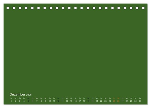 Produktbild: Bastelkalender - dunkel Gr&uuml;n (Tischkalender 2026 DIN A5 quer), CALVENDO Monatskalender