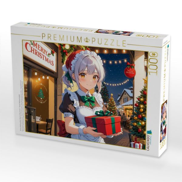 Produktbild: CALVENDO Puzzle Anime Weihnachten Maid mit Geschenk - Kawaii Weihnachtsbild | 1000 Teile Lege-Gr&ouml;&szlig;e 64x48cm Foto-Puzzle f&uuml;r gl&uuml;ckliche Stunden