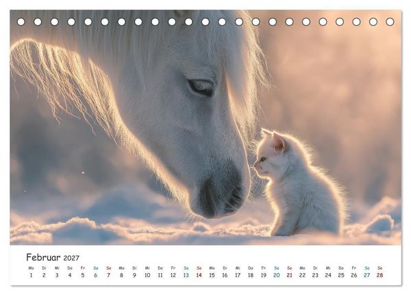 Produktbild: Wenn Tiere Freunde werden (Tischkalender 2027 DIN A5 quer), CALVENDO Monatskalender