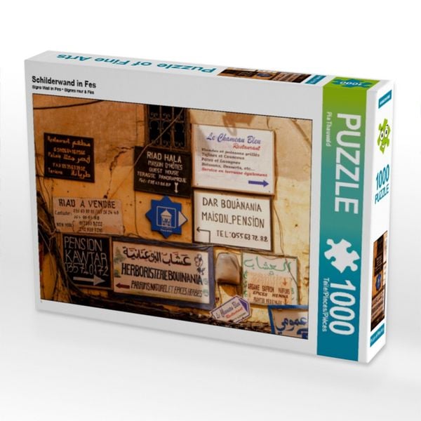 Produktbild: CALVENDO Puzzle Schilderwand in Fes | 1000 Teile Lege-Gr&ouml;&szlig;e 64x48cm Foto-Puzzle f&uuml;r gl&uuml;ckliche Stunden