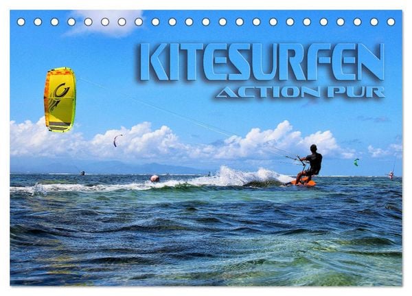 Produktbild: Kitesurfen - Action pur (Tischkalender 2026 DIN A5 quer), CALVENDO Monatskalender