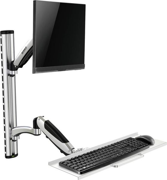 Produktbild: SpeaKa Professional Monitor-Wandhalterung SP-MM-730 1 Display(s) 43,2 cm (17") - 68,6 cm (27") Schwarz/Silber H&ouml;henverstellbar, Neigbar, Schwenkbar,