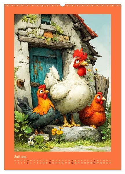 Produktbild: Gl&uuml;ckliche Tiere. Ein lieblicher Kinderkalender (Wandkalender 2026 DIN A2 hoch), CALVENDO Monatskalender