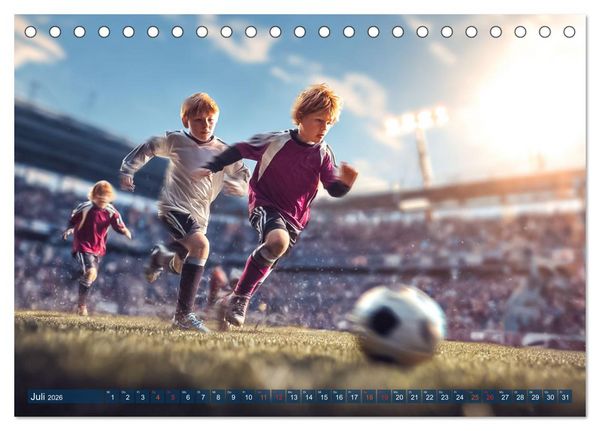 Produktbild: Fussball - Kids in Action (Tischkalender 2026 DIN A5 quer), CALVENDO Monatskalender