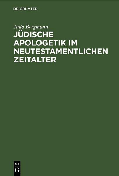 Produktbild: J&uuml;dische Apologetik im neutestamentlichen Zeitalter